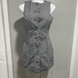 Stylish Black and White Checkered Dress